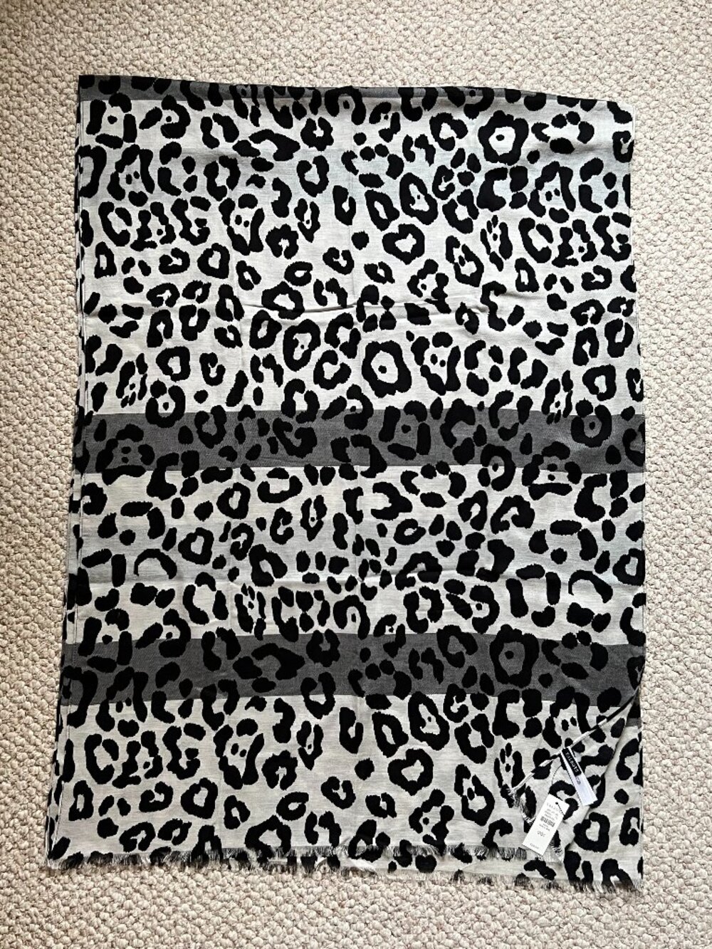 TALBOTS - Colorblock Animal Cotton Oblong Scarf -- NEW with Tag